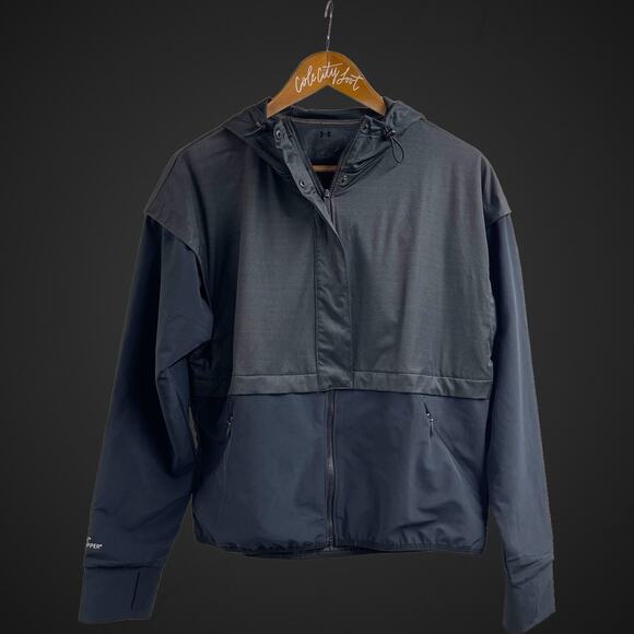 Under Armour Gore Stopper Hooded Jacket Gray Fitted Medium - Picture 1 of 8
